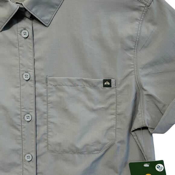 Eastern Mountain Sports Trailhead Short Sleeve Woven Shirt NWT Womens Sz XS Gray - Picture 6 of 9